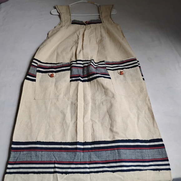 Dresses & Skirts - Burlap Sack Dress Medium Woven Maxi Lagenlook Festival Boho Hand Made Pockets